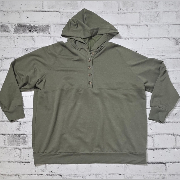 Ricki’s Olive Green Button Front Hoodie Soft Casual Sweatshirt - Size XXL - Picture 6 of 11